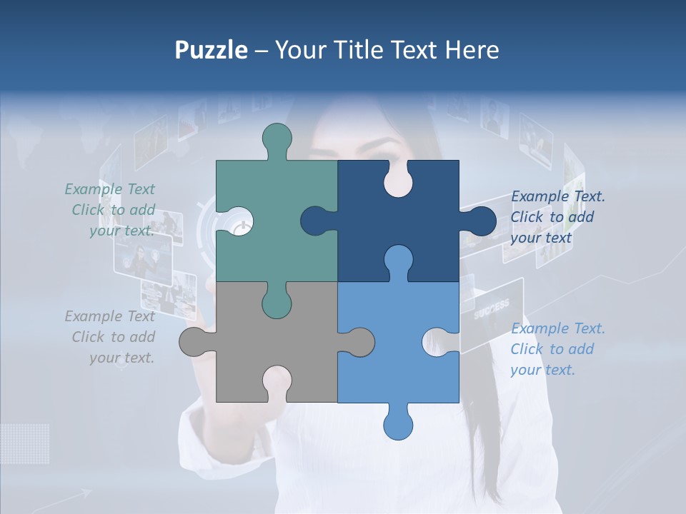 Connection Pushing Map PowerPoint Template