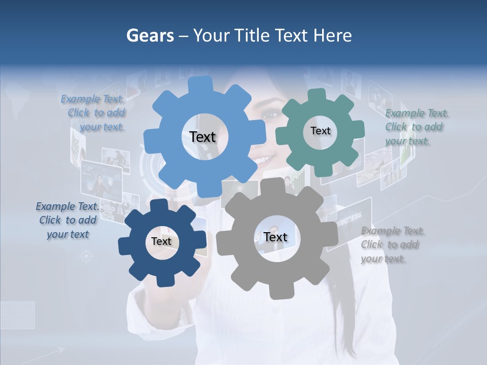 Connection Pushing Map PowerPoint Template