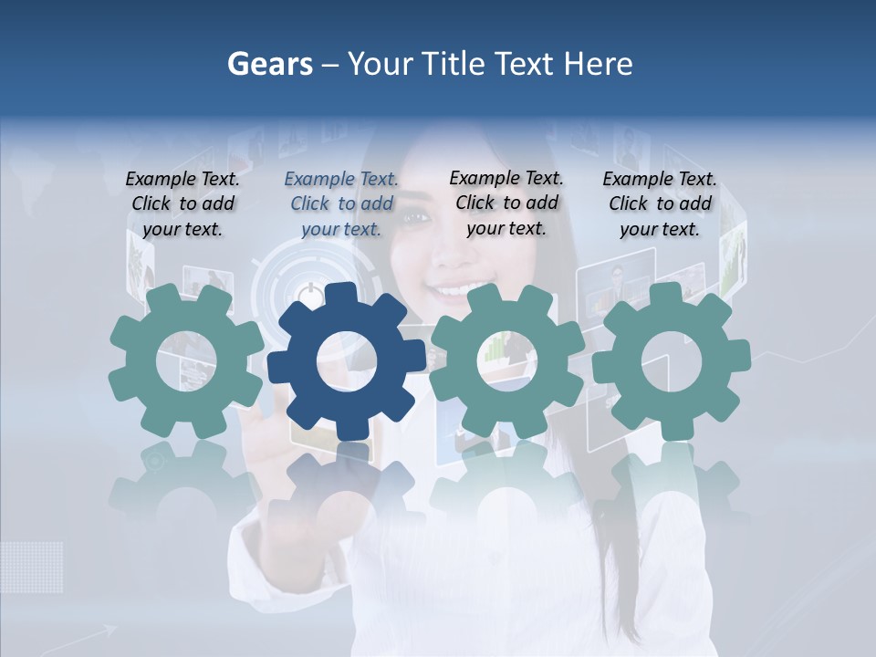 Connection Pushing Map PowerPoint Template