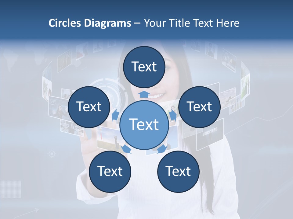 Connection Pushing Map PowerPoint Template
