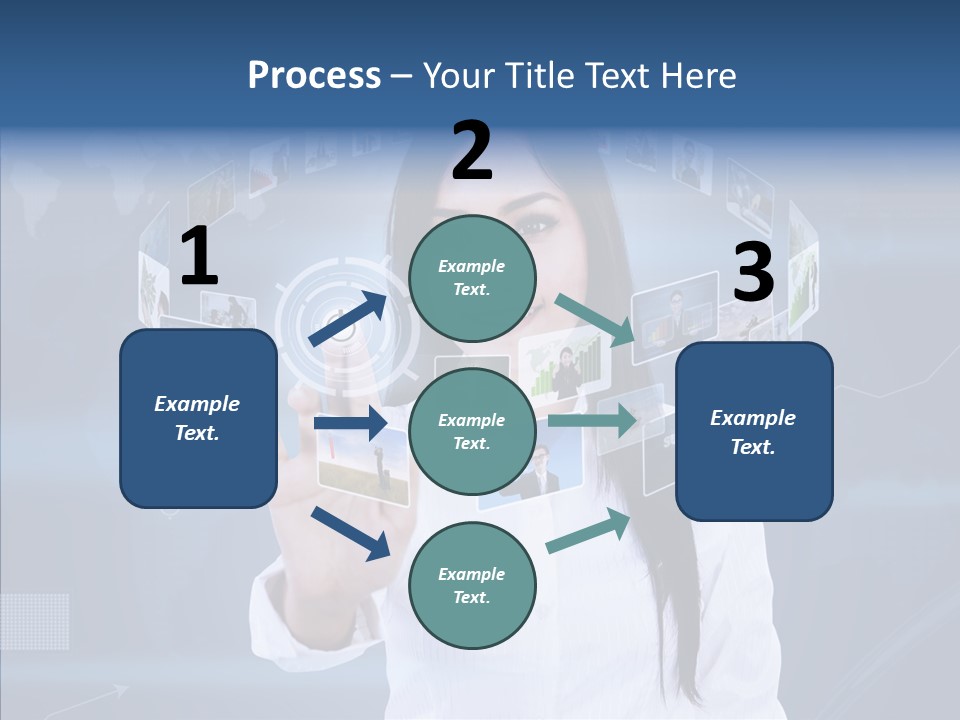 Connection Pushing Map PowerPoint Template