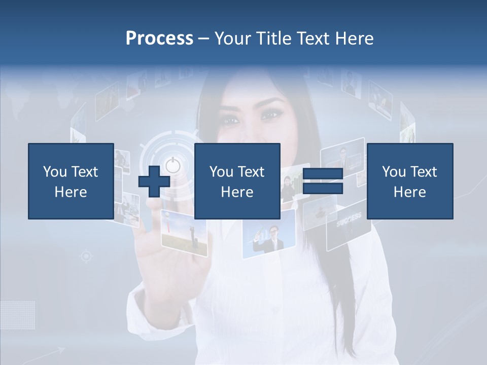 Connection Pushing Map PowerPoint Template
