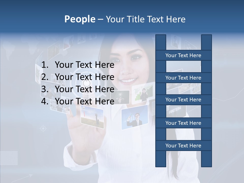 Connection Pushing Map PowerPoint Template