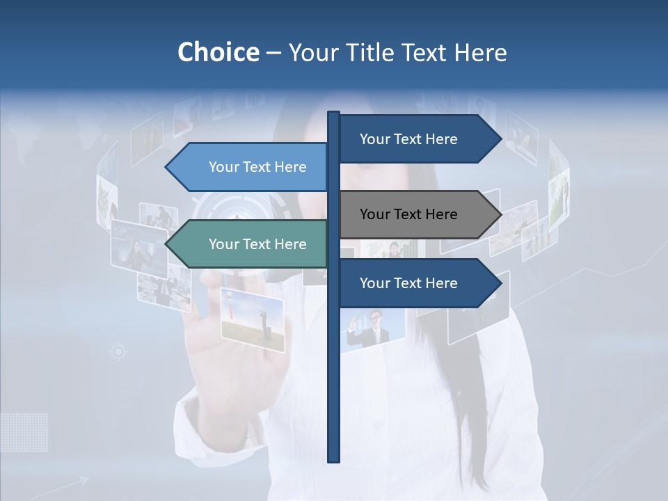 Connection Pushing Map PowerPoint Template