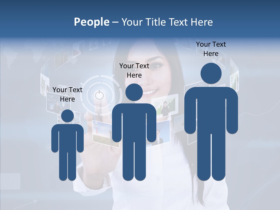 Connection Pushing Map PowerPoint Template