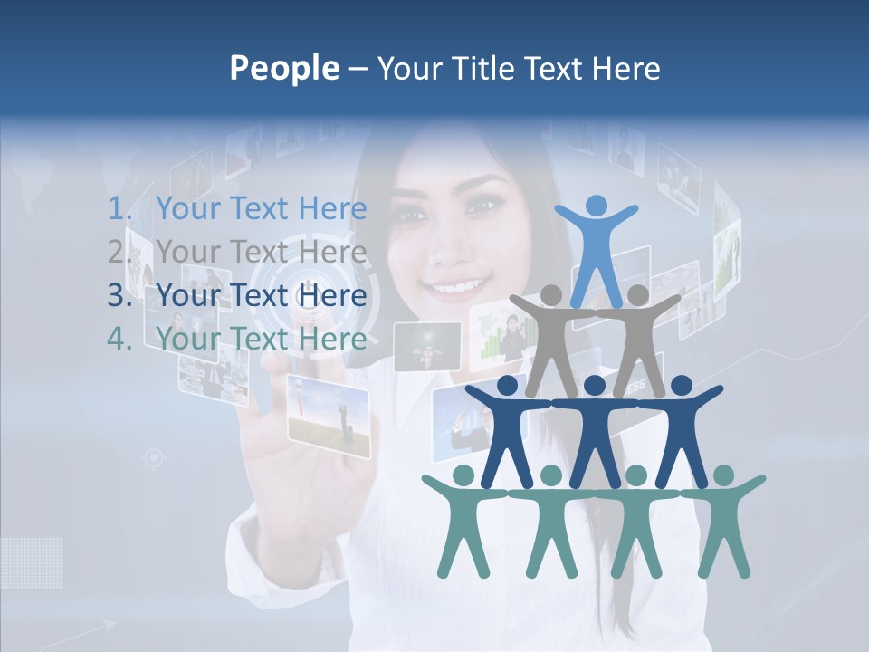 Connection Pushing Map PowerPoint Template