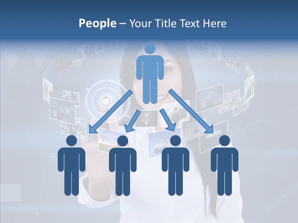 Connection Pushing Map PowerPoint Template