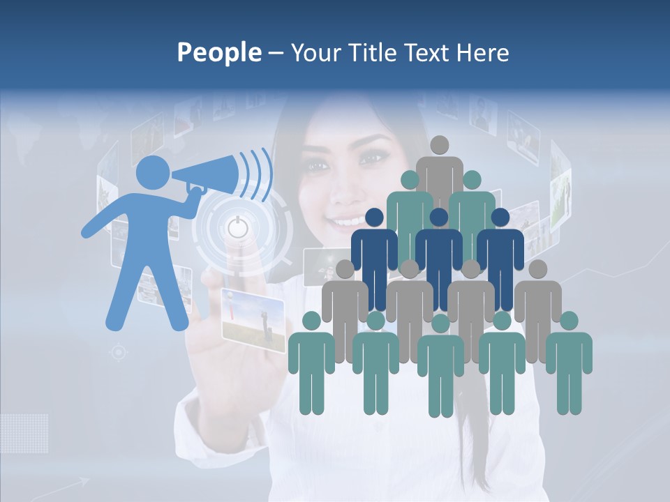 Connection Pushing Map PowerPoint Template