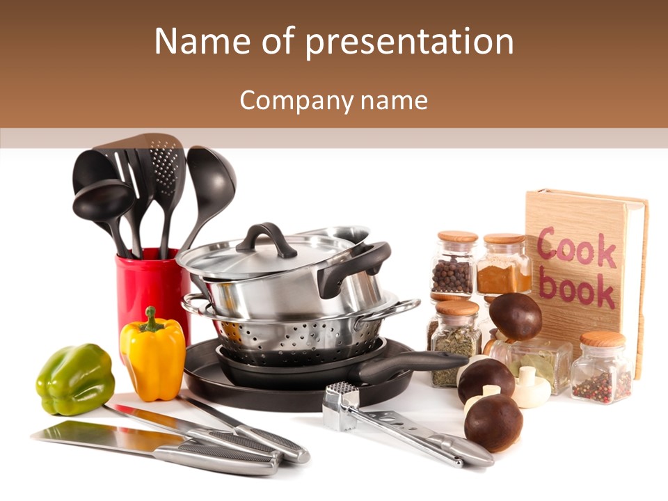 Isolated Spoon Culinary PowerPoint Template