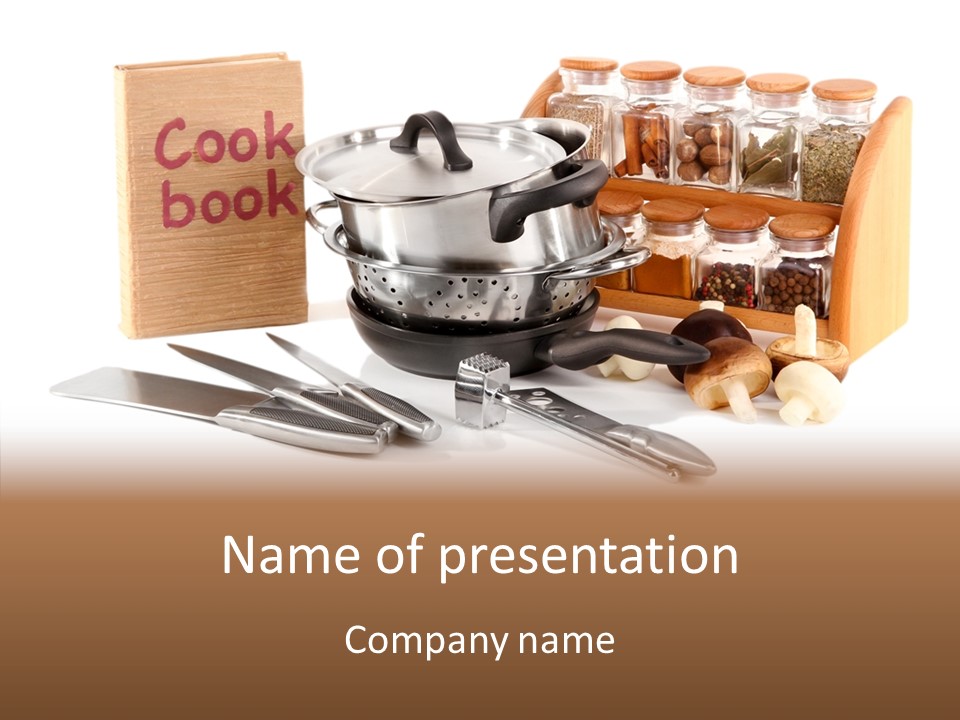 Isolated Spoon Cookbook PowerPoint Template