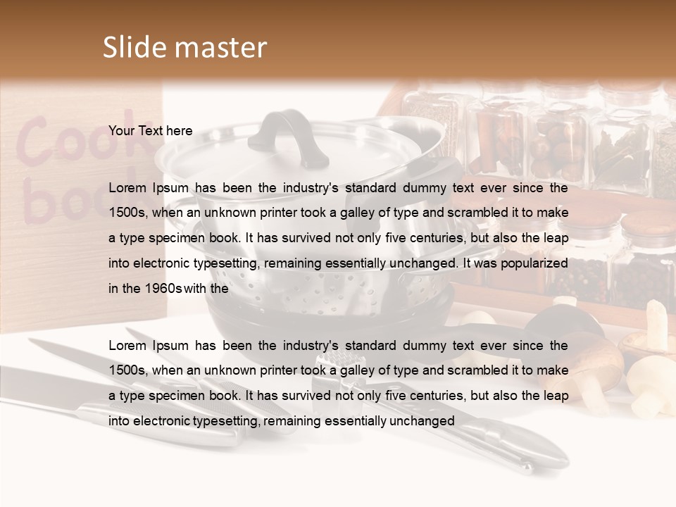 Isolated Spoon Cookbook PowerPoint Template