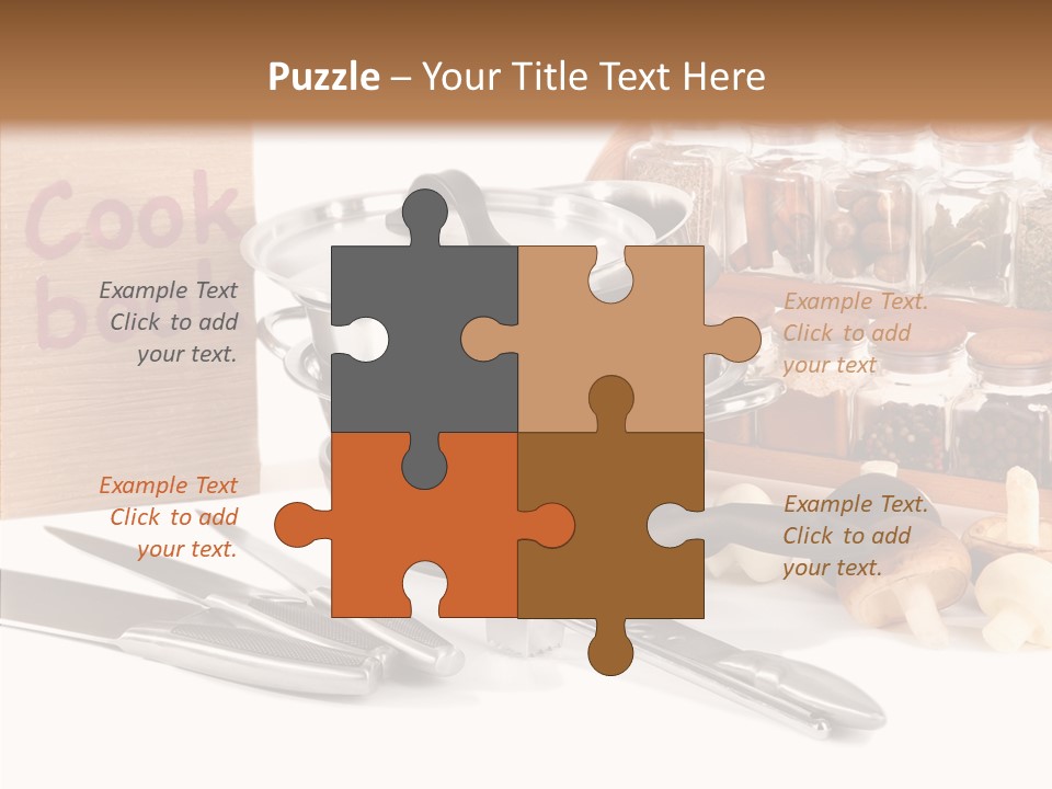 Isolated Spoon Cookbook PowerPoint Template