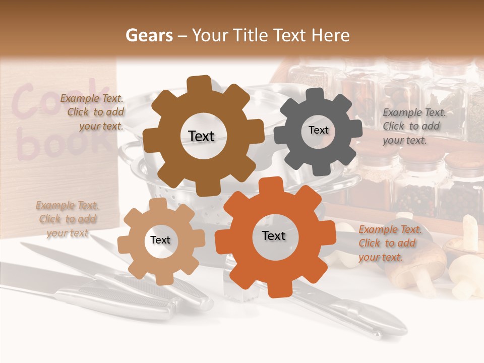 Isolated Spoon Cookbook PowerPoint Template