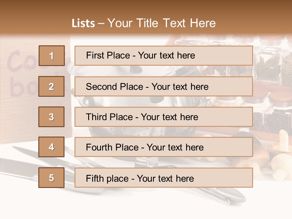 Isolated Spoon Cookbook PowerPoint Template
