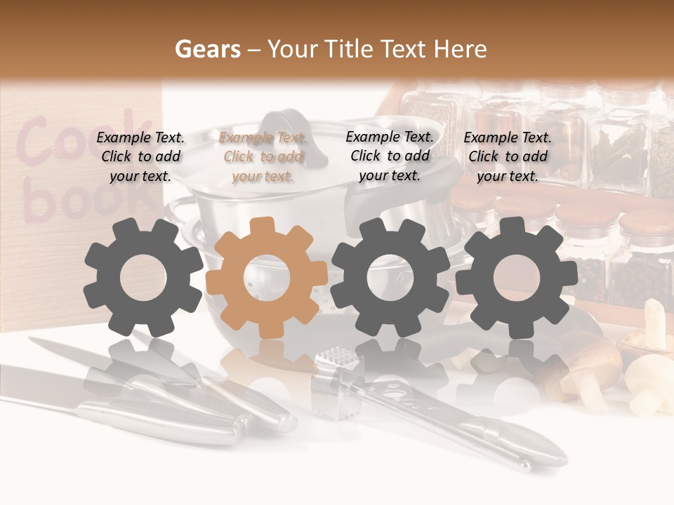 Isolated Spoon Cookbook PowerPoint Template