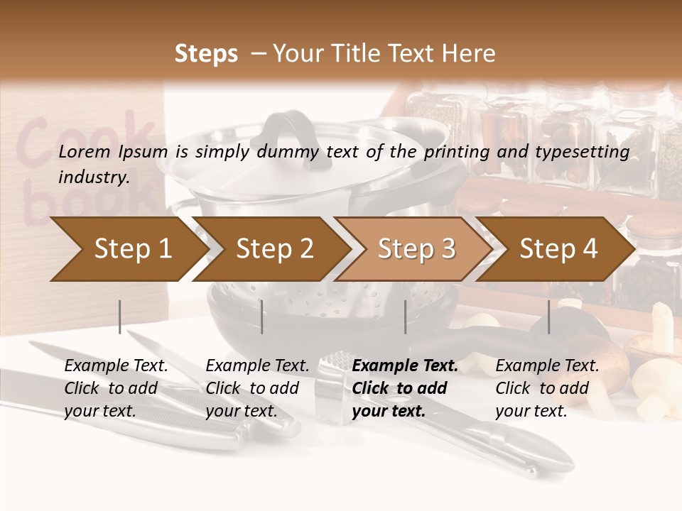 Isolated Spoon Cookbook PowerPoint Template