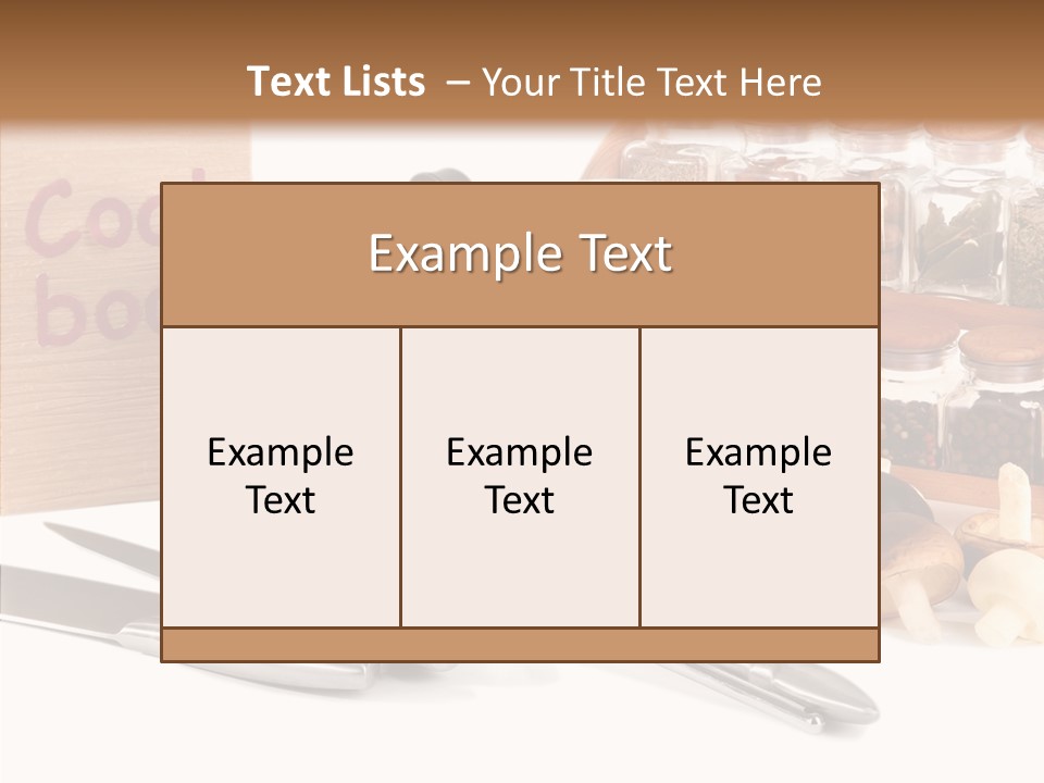 Isolated Spoon Cookbook PowerPoint Template