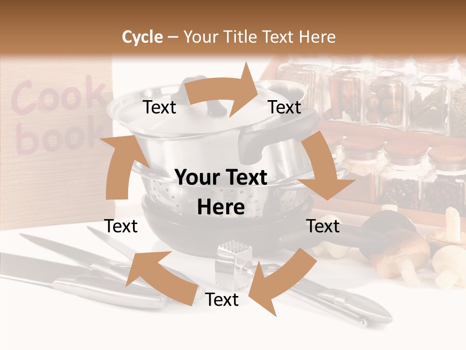 Isolated Spoon Cookbook PowerPoint Template