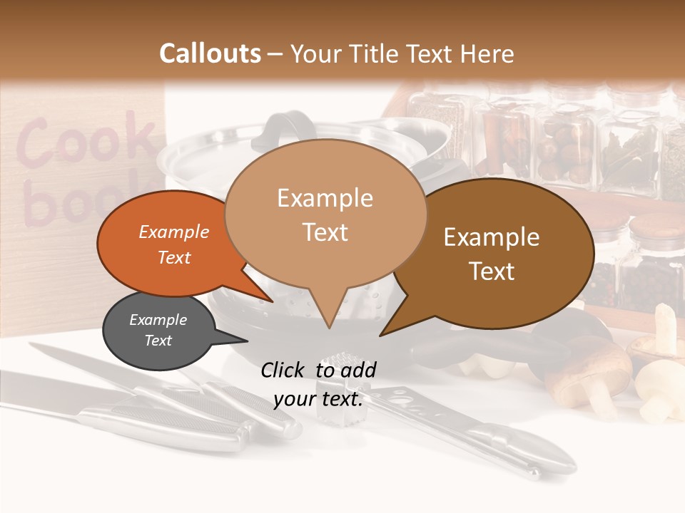 Isolated Spoon Cookbook PowerPoint Template