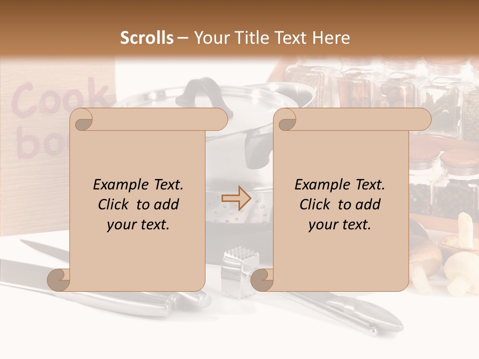 Isolated Spoon Cookbook PowerPoint Template