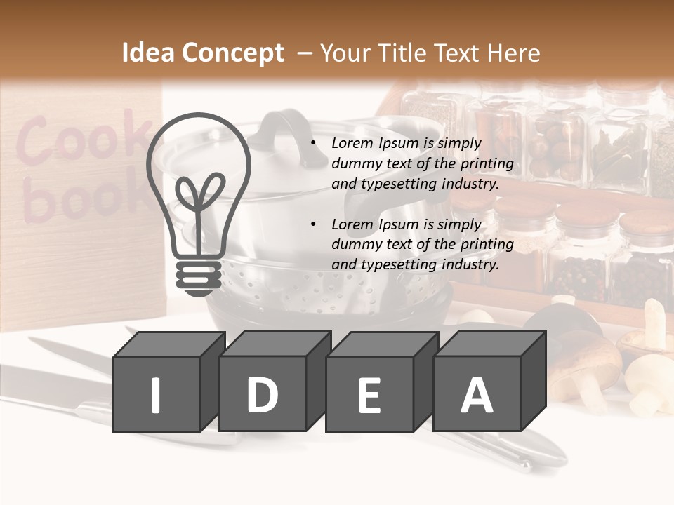 Isolated Spoon Cookbook PowerPoint Template