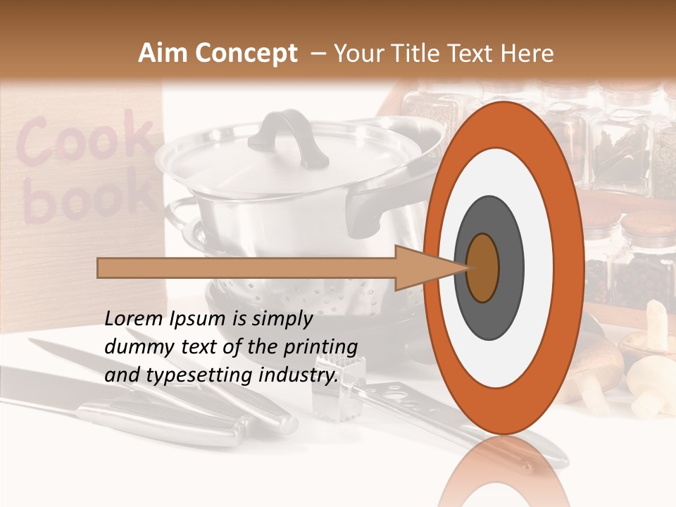 Isolated Spoon Cookbook PowerPoint Template