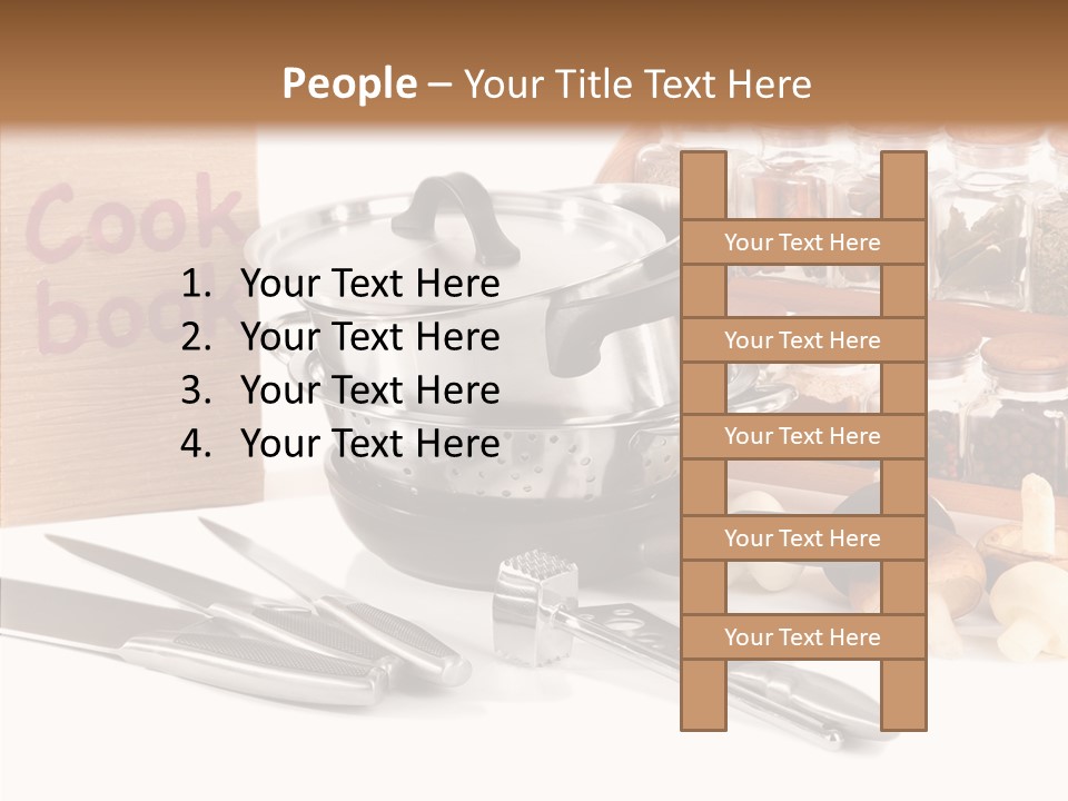 Isolated Spoon Cookbook PowerPoint Template