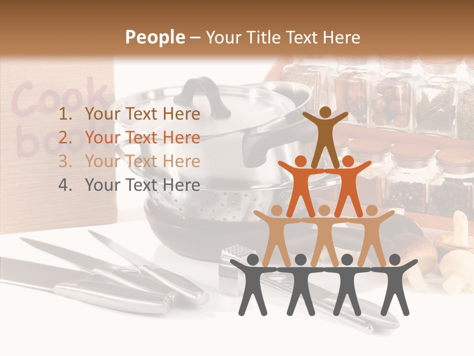 Isolated Spoon Cookbook PowerPoint Template