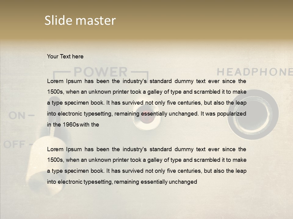 Aluminium Music Amplifier PowerPoint Template