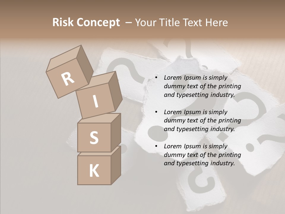 Copy Space Risk Decisions PowerPoint Template