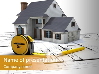 Blueprint Building Project PowerPoint Template