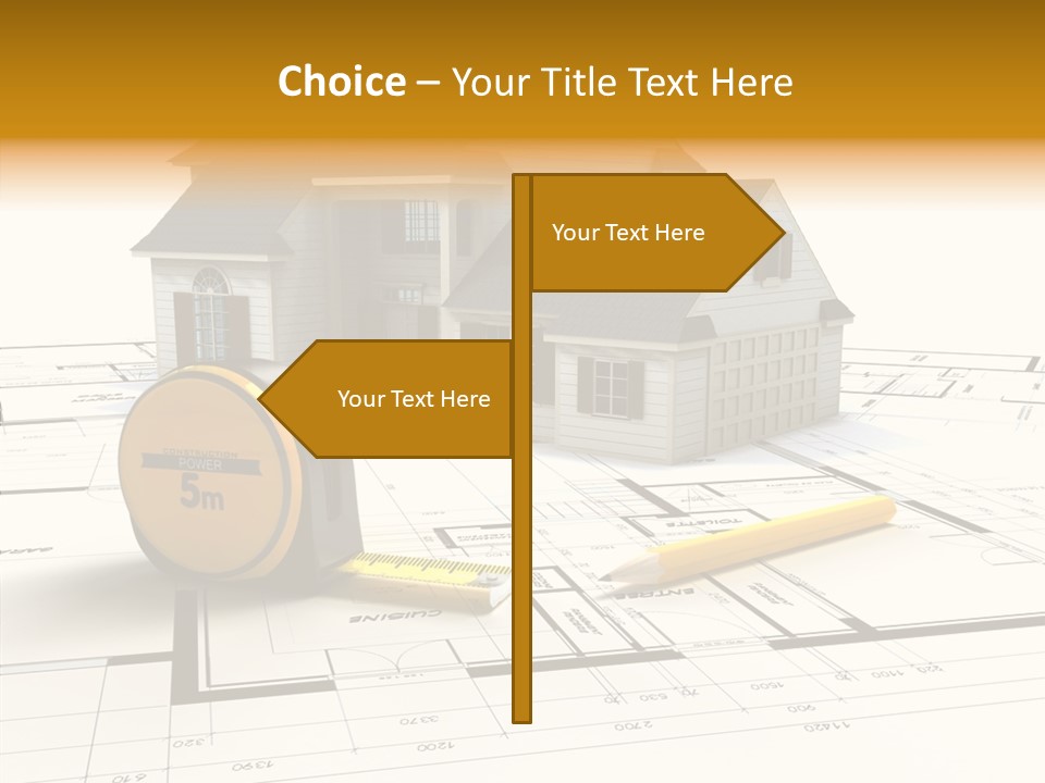 Blueprint Building Project PowerPoint Template