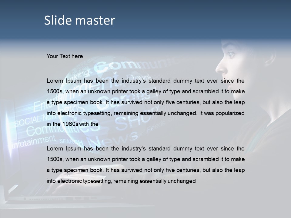 Surprised Globe Browsing PowerPoint Template