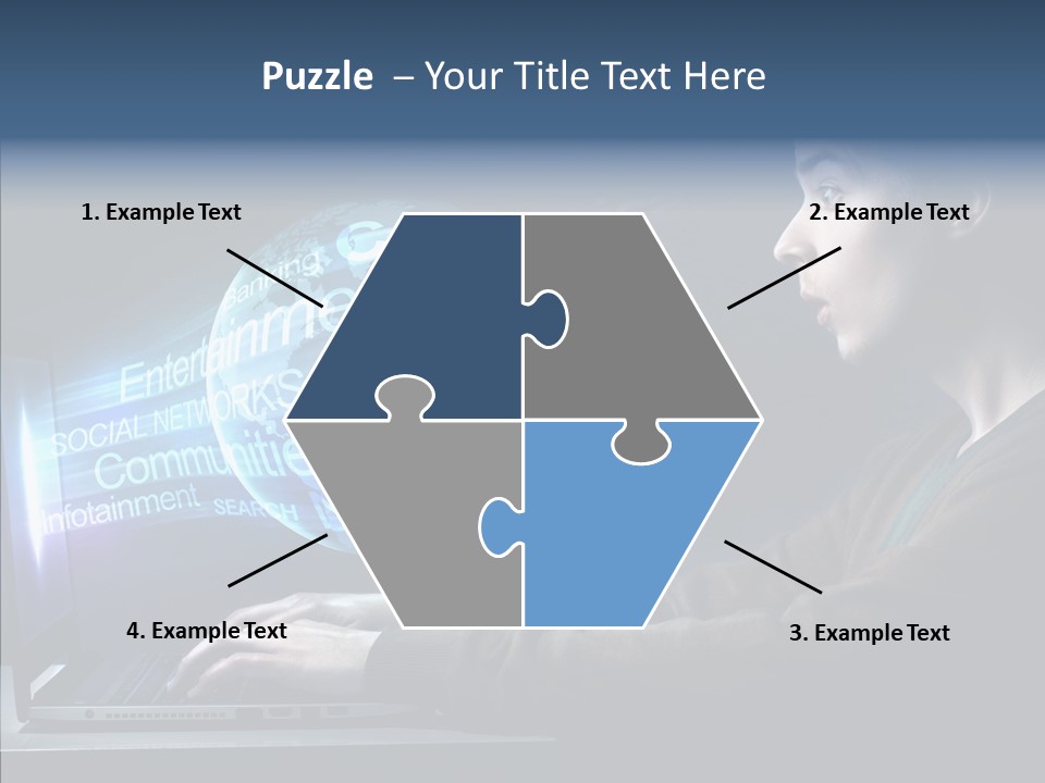 Surprised Globe Browsing PowerPoint Template