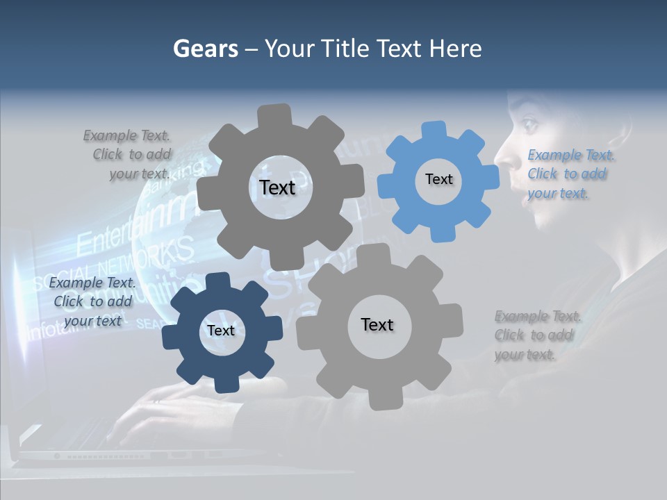 Surprised Globe Browsing PowerPoint Template