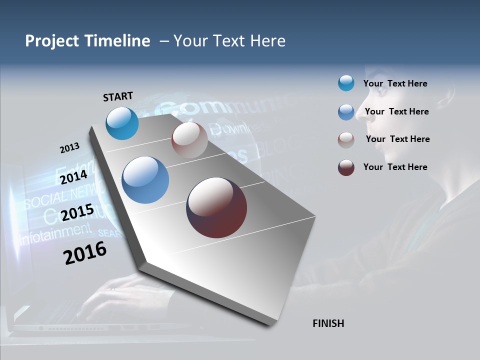 Surprised Globe Browsing PowerPoint Template