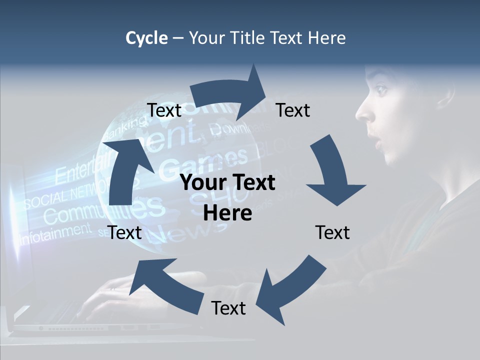 Surprised Globe Browsing PowerPoint Template