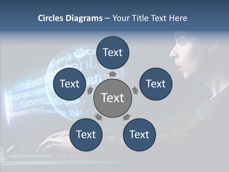Surprised Globe Browsing PowerPoint Template
