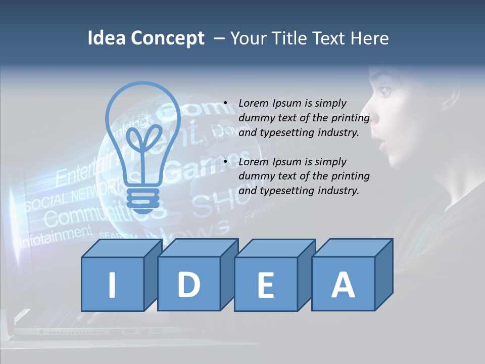 Surprised Globe Browsing PowerPoint Template