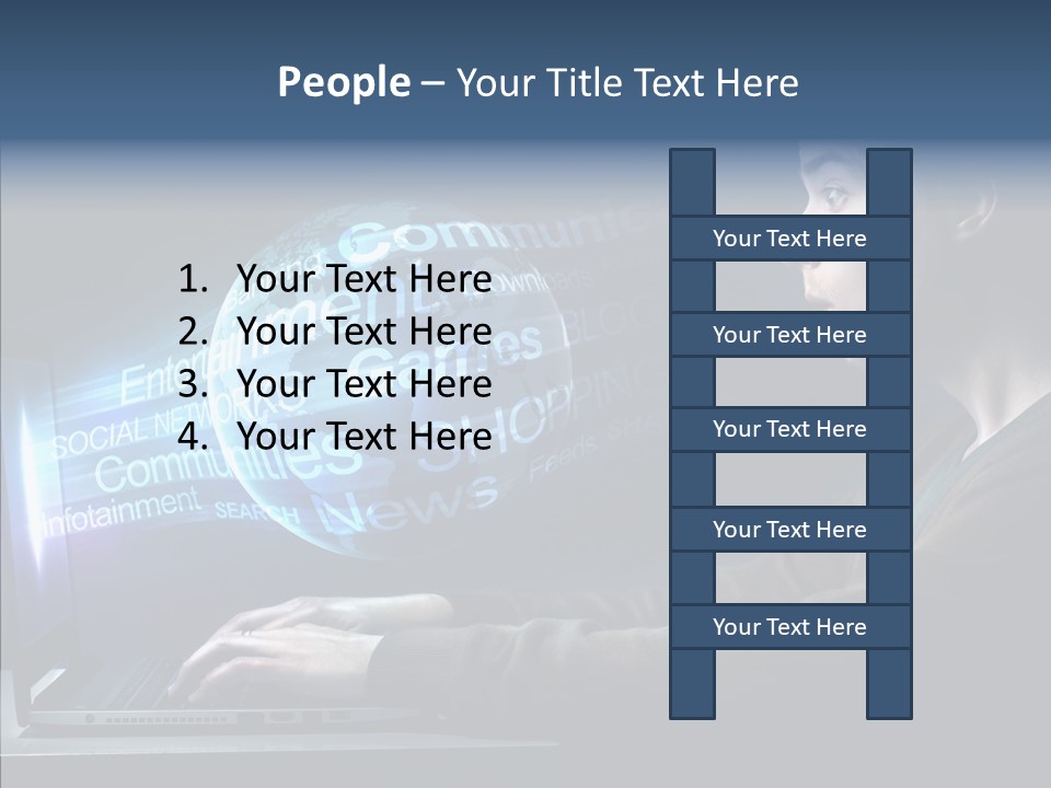 Surprised Globe Browsing PowerPoint Template