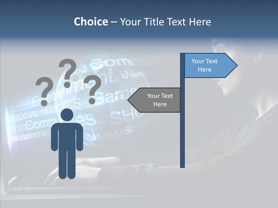 Surprised Globe Browsing PowerPoint Template