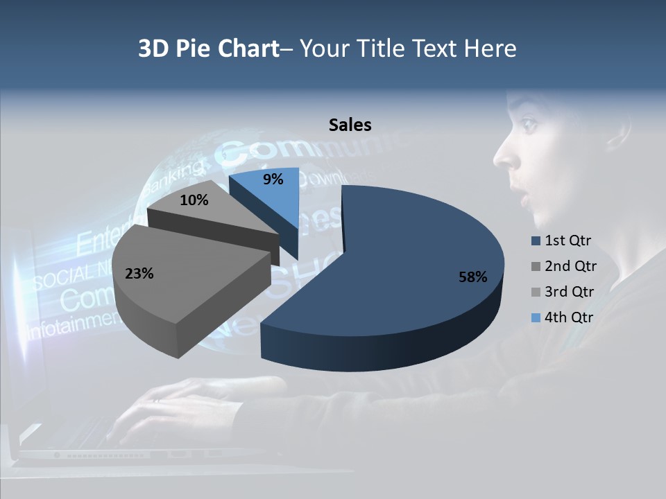 Surprised Globe Browsing PowerPoint Template