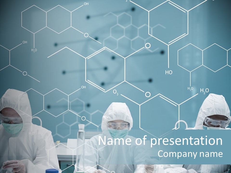 Experimenting Mask Blue PowerPoint Template