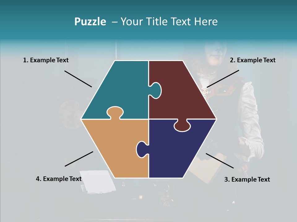 Handset Copper Girl PowerPoint Template