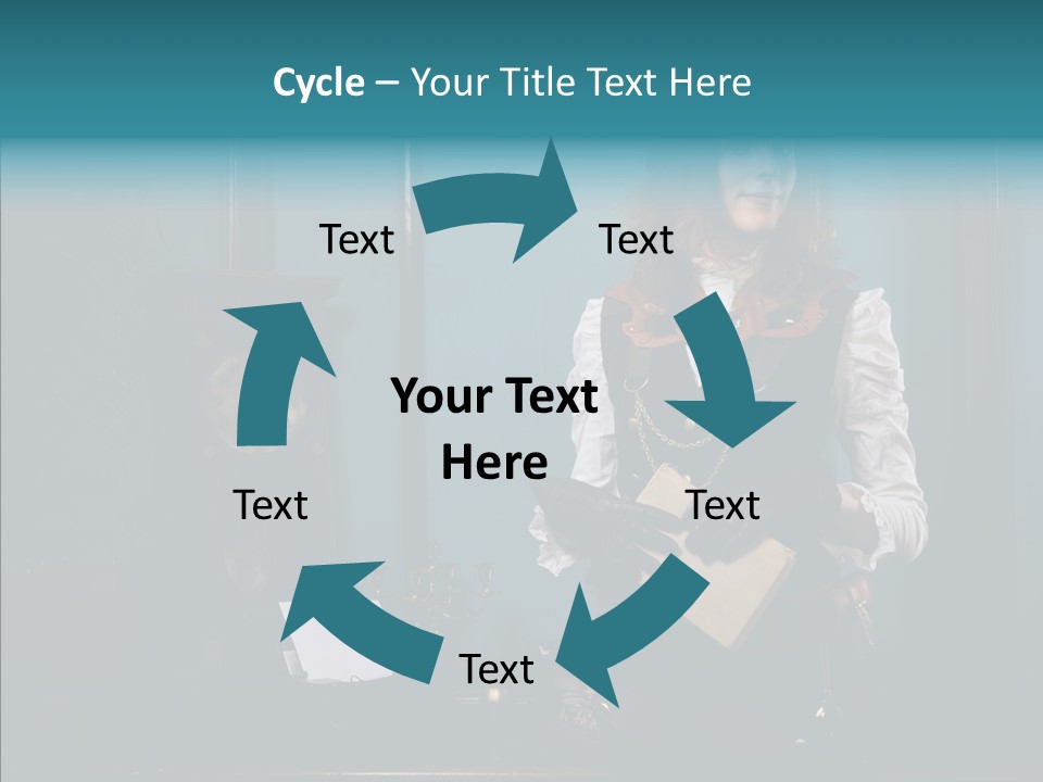 Handset Copper Girl PowerPoint Template