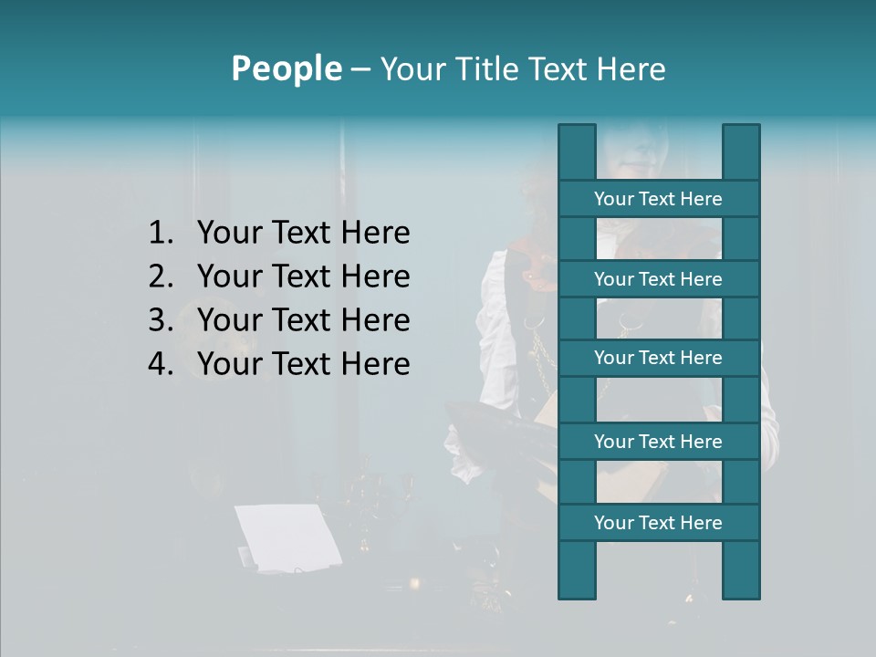 Handset Copper Girl PowerPoint Template