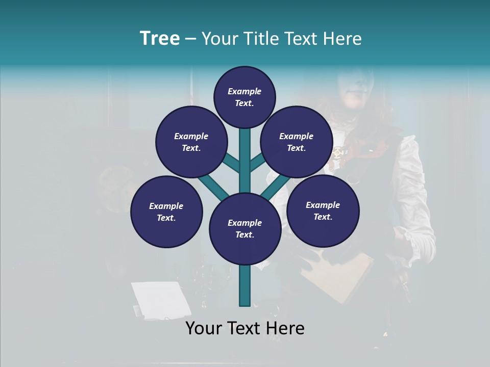 Handset Copper Girl PowerPoint Template