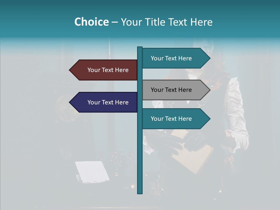 Handset Copper Girl PowerPoint Template