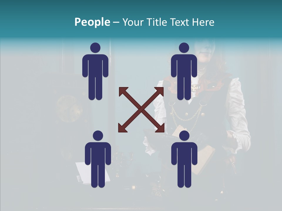 Handset Copper Girl PowerPoint Template