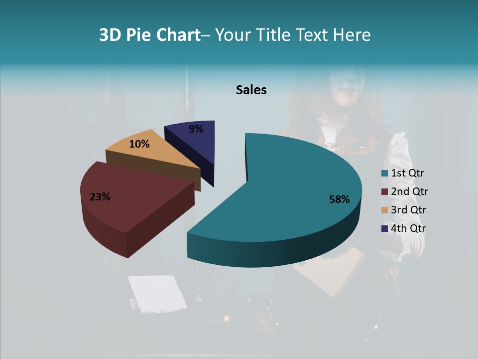 Handset Copper Girl PowerPoint Template